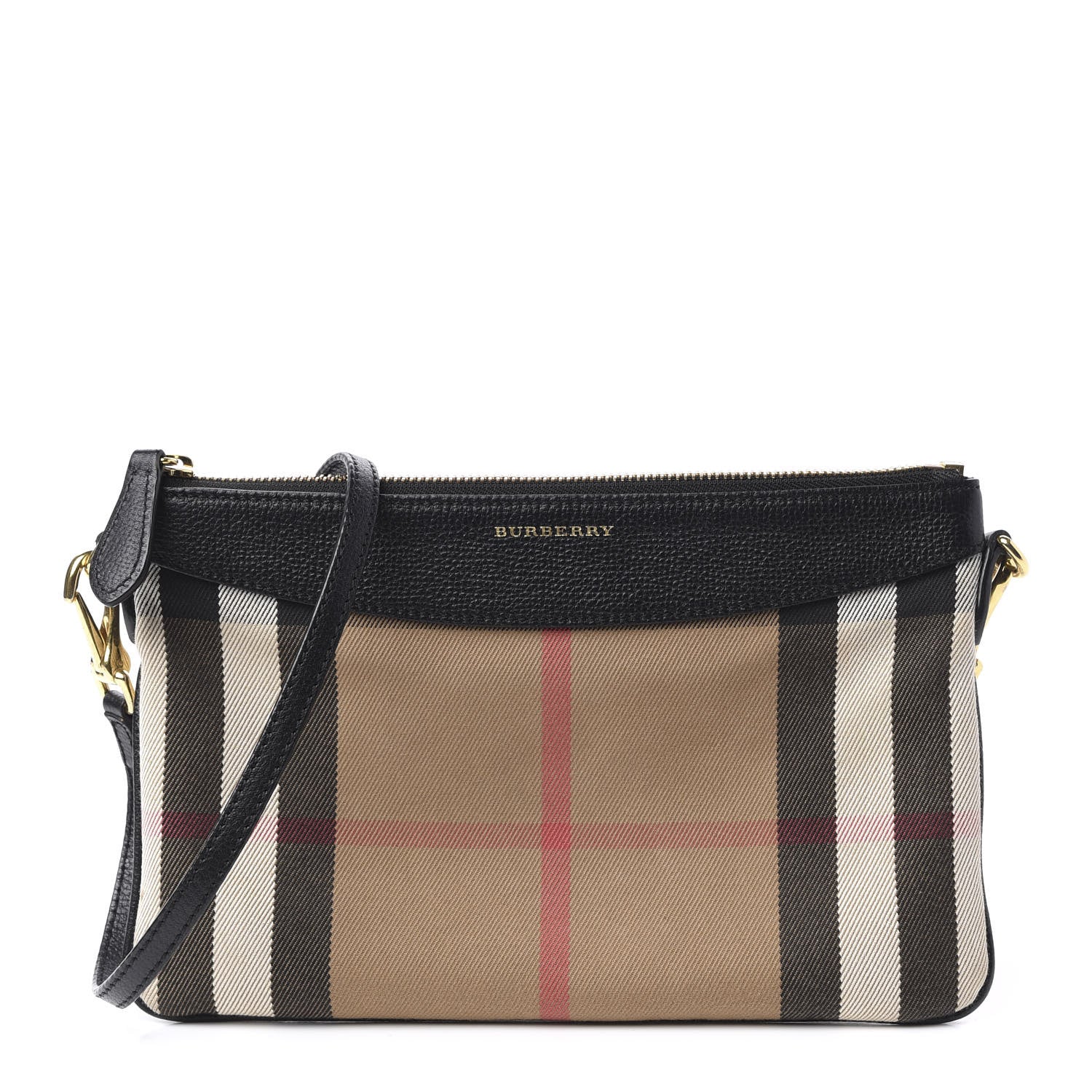 Burberry House Check Derby Peyton Crossbody Clutch Bag Black 1 of 9