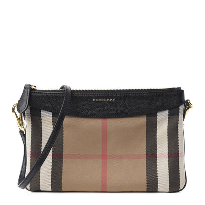 Burberry House Check Derby Peyton Crossbody Clutch Bag Black 1 of 9