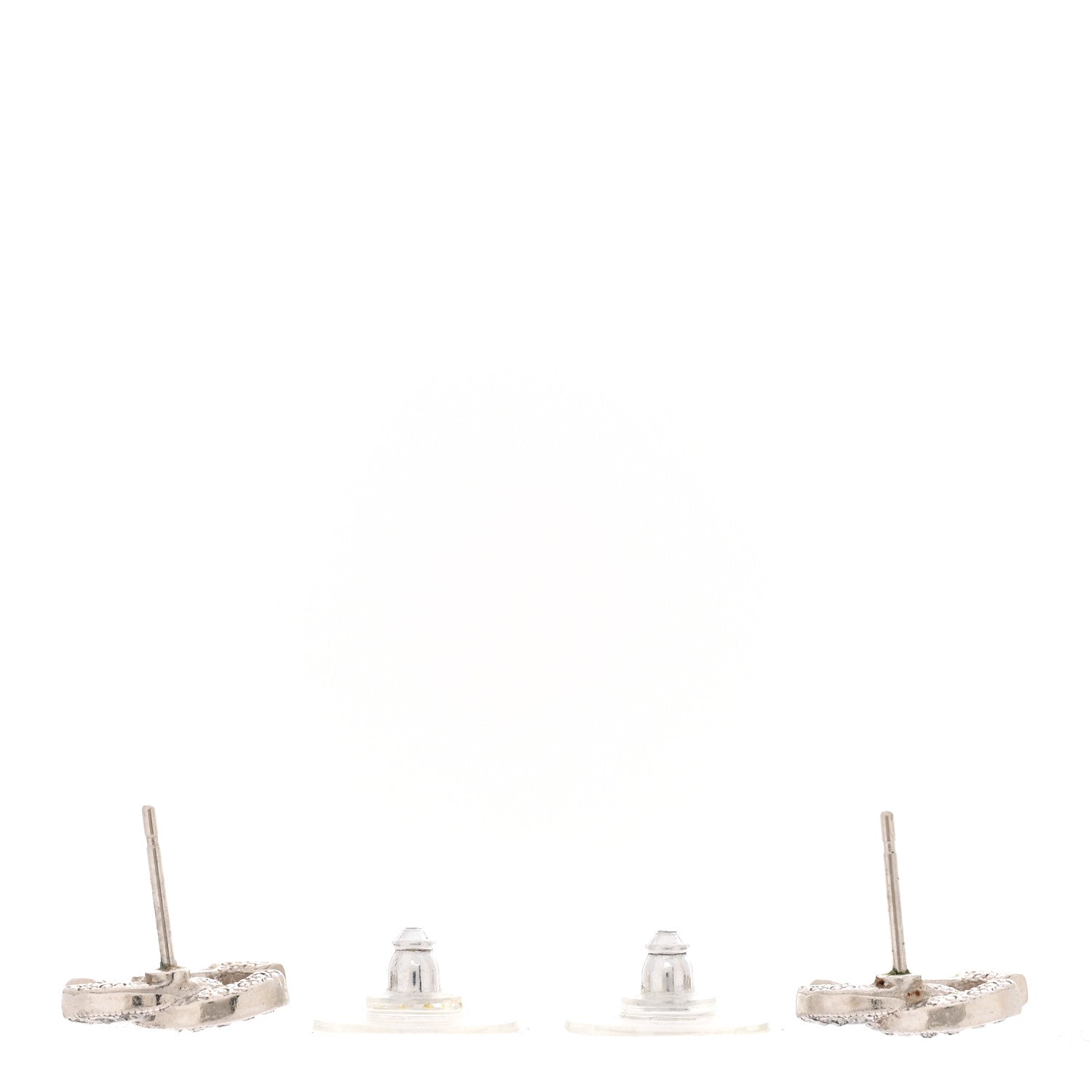 Chanel Crystal Mini CC Earrings Silver 3 of 5