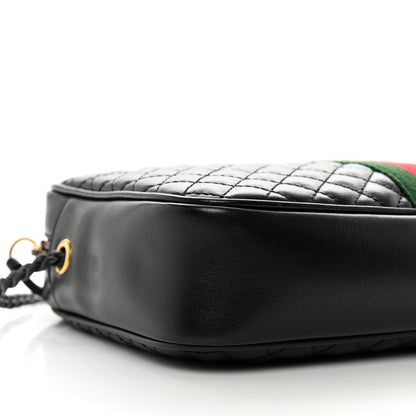 Gucci Calfskin Web Trapuntata Small GG Shoulder Bag Black 9 of 10