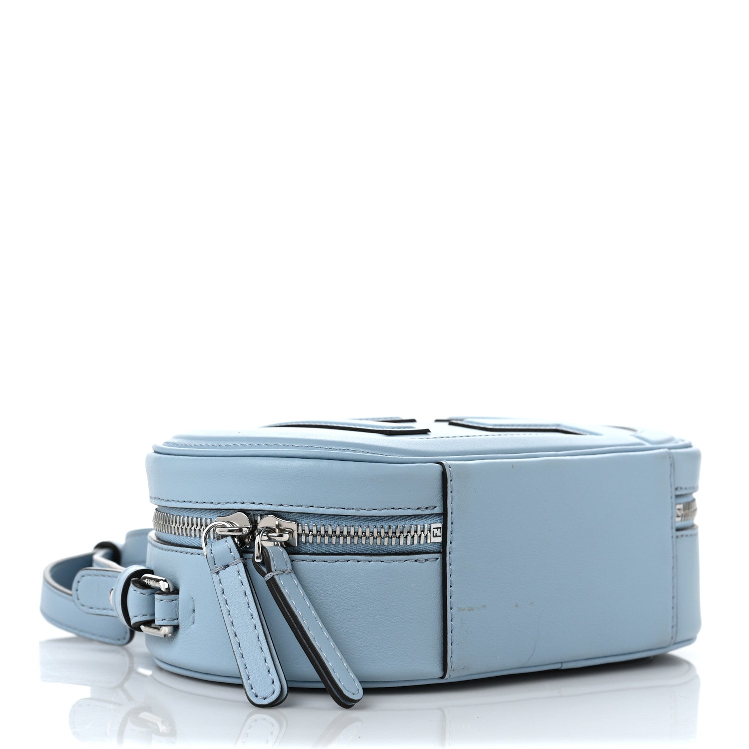 Fendi Vitello Grace Matte O'Lock Mini Camera Case Azzurro Baby 4 of 10