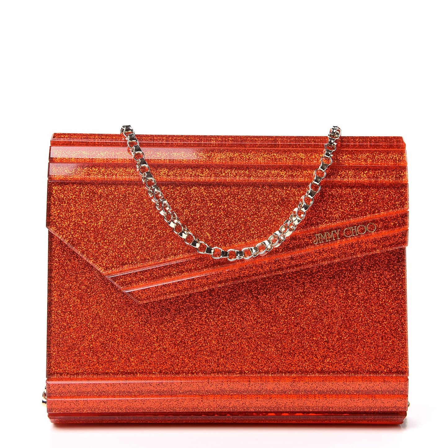 Acrylic Glitter Candy Clutch Orange
