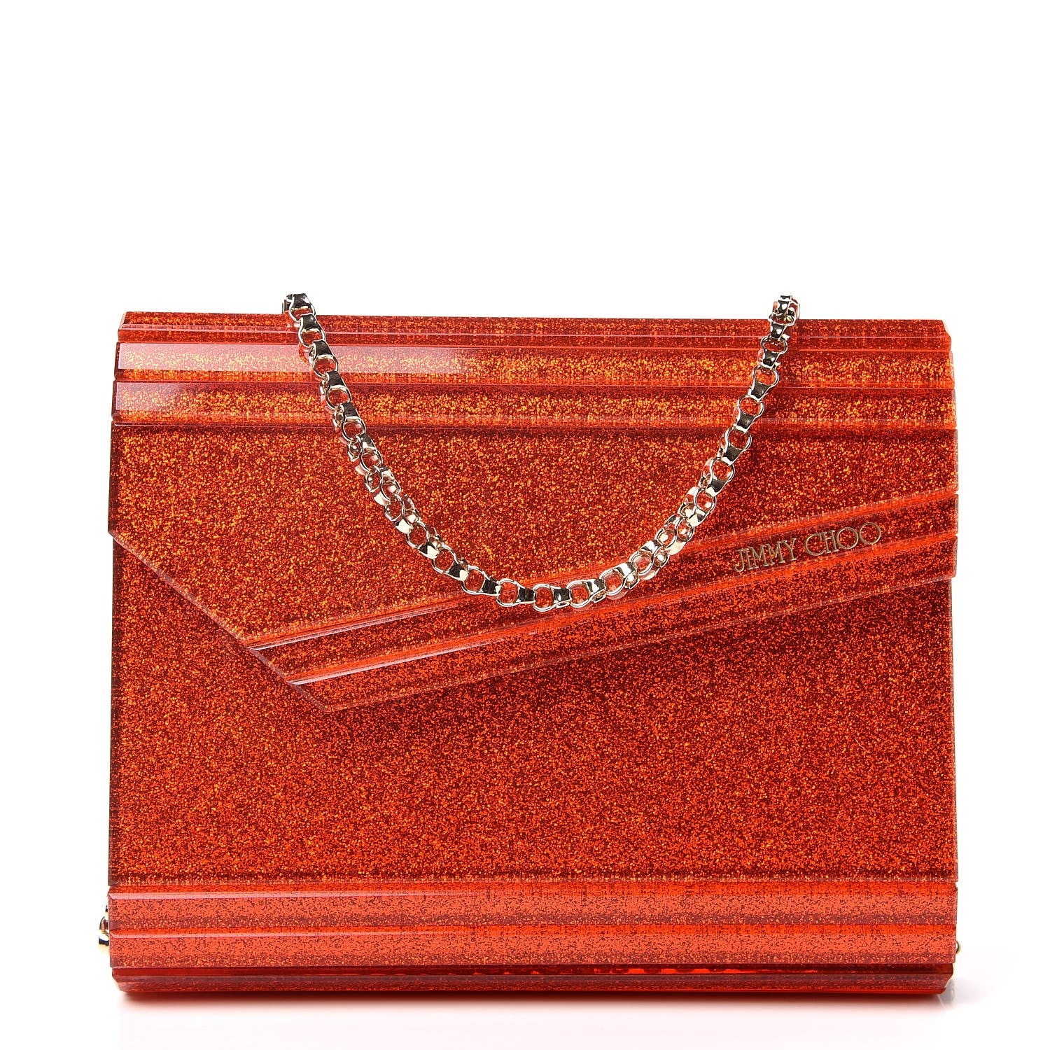 Jimmy Choo Acrylic Glitter Candy Clutch Orange 1 of 9