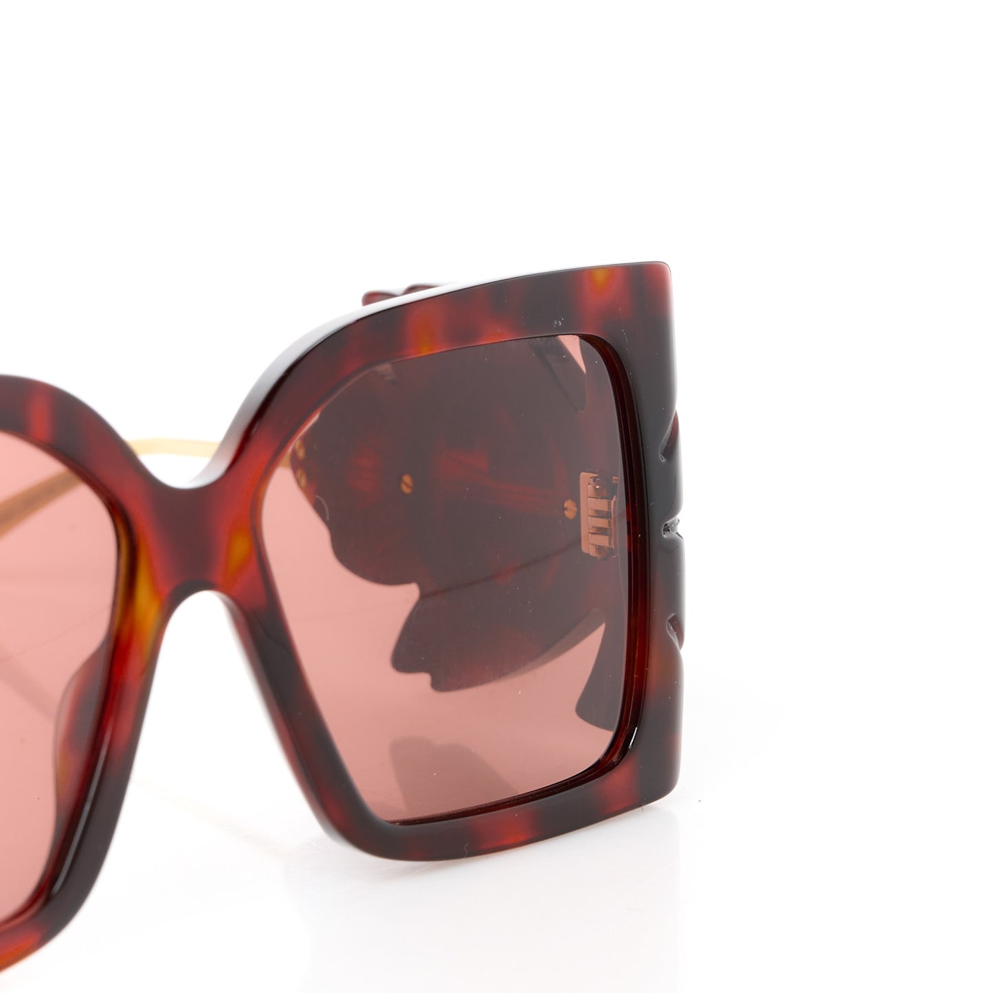 Acetate Square Frame Wing Sunglasses GG0535S Havana