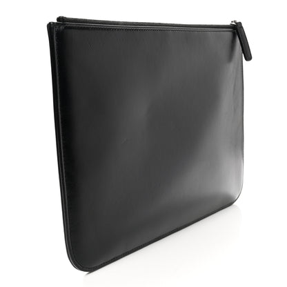 Chanel Shiny Calfskin Crystal Pearl Logo Cosmetic Case Black 3 of 10