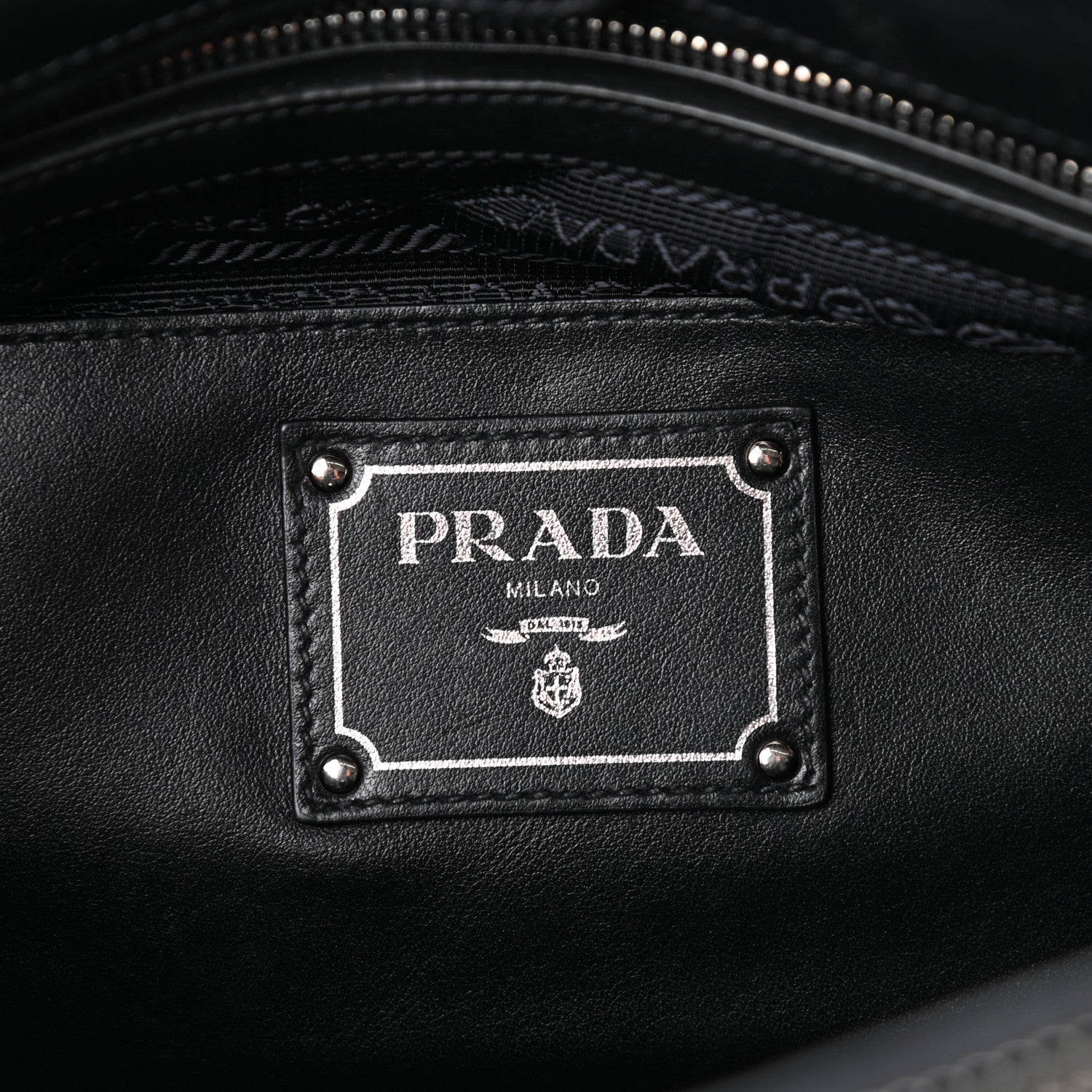 Prada Soft Calfskin Double Zip Shoulder Bag Black 6 of 9
