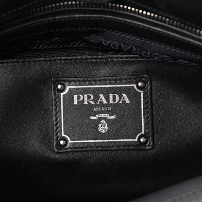 Prada Soft Calfskin Double Zip Shoulder Bag Black 6 of 9