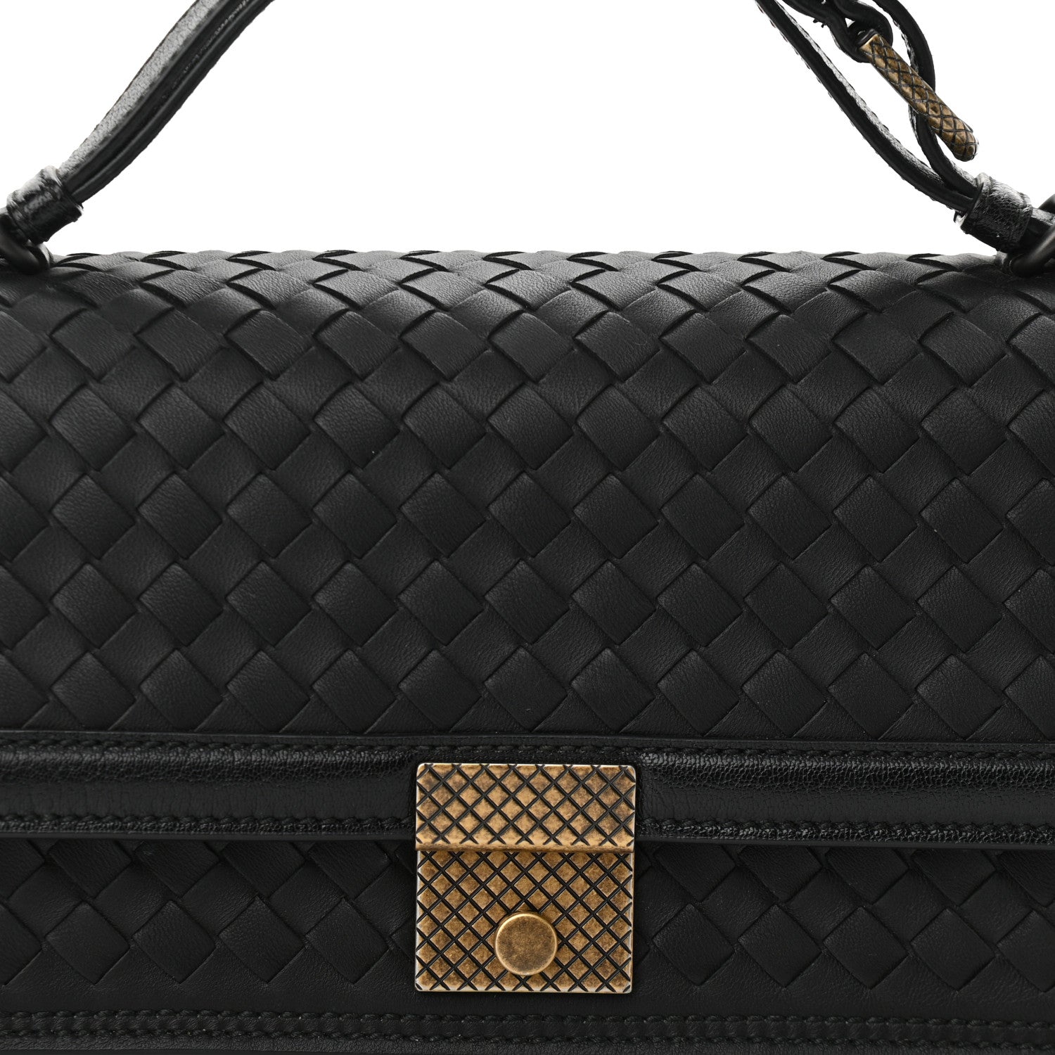 Bottega Veneta Nappa Intrecciato Top Handle Bag Black 7 of 9