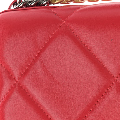 Chanel Goatskin Quilted Chanel 19 Wallet On Chain WOC Red 13 of 15