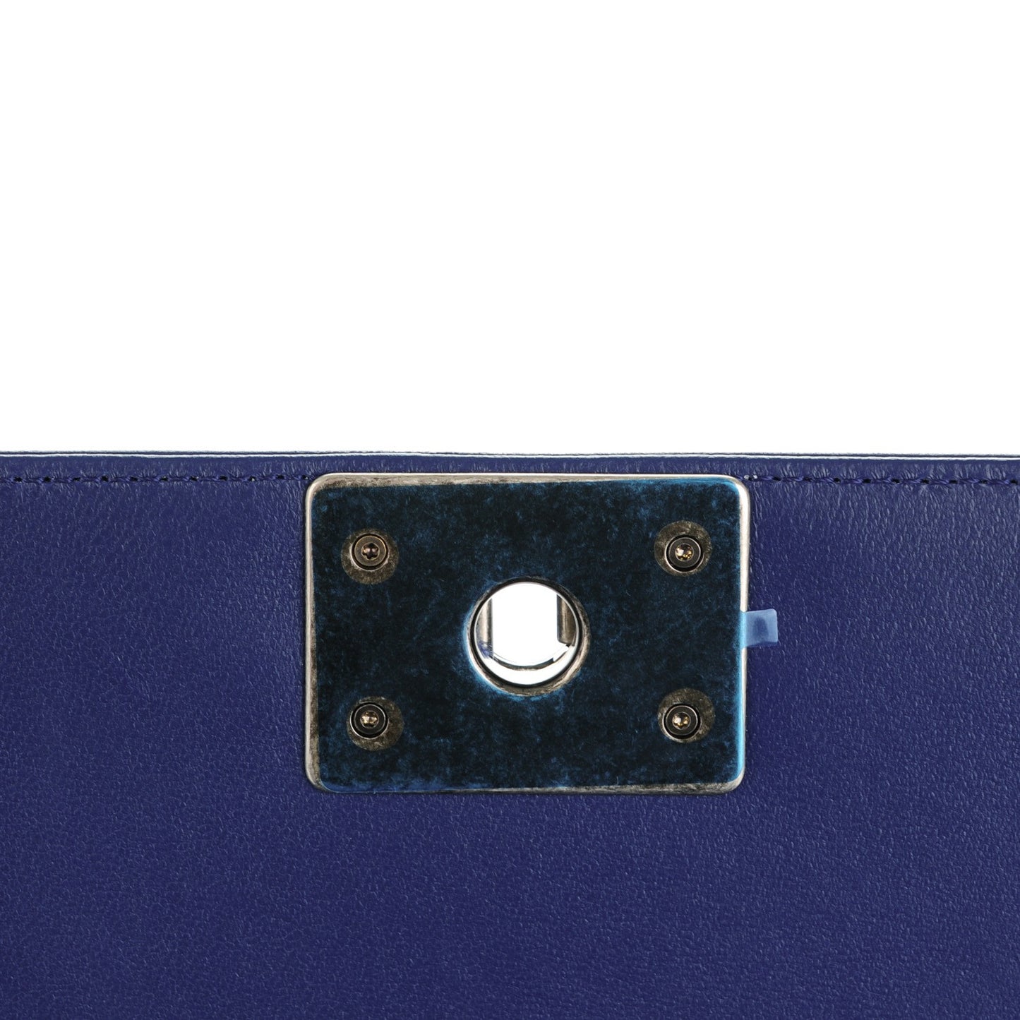 Lambskin Quilted Medium Boy Flap Dark Blue