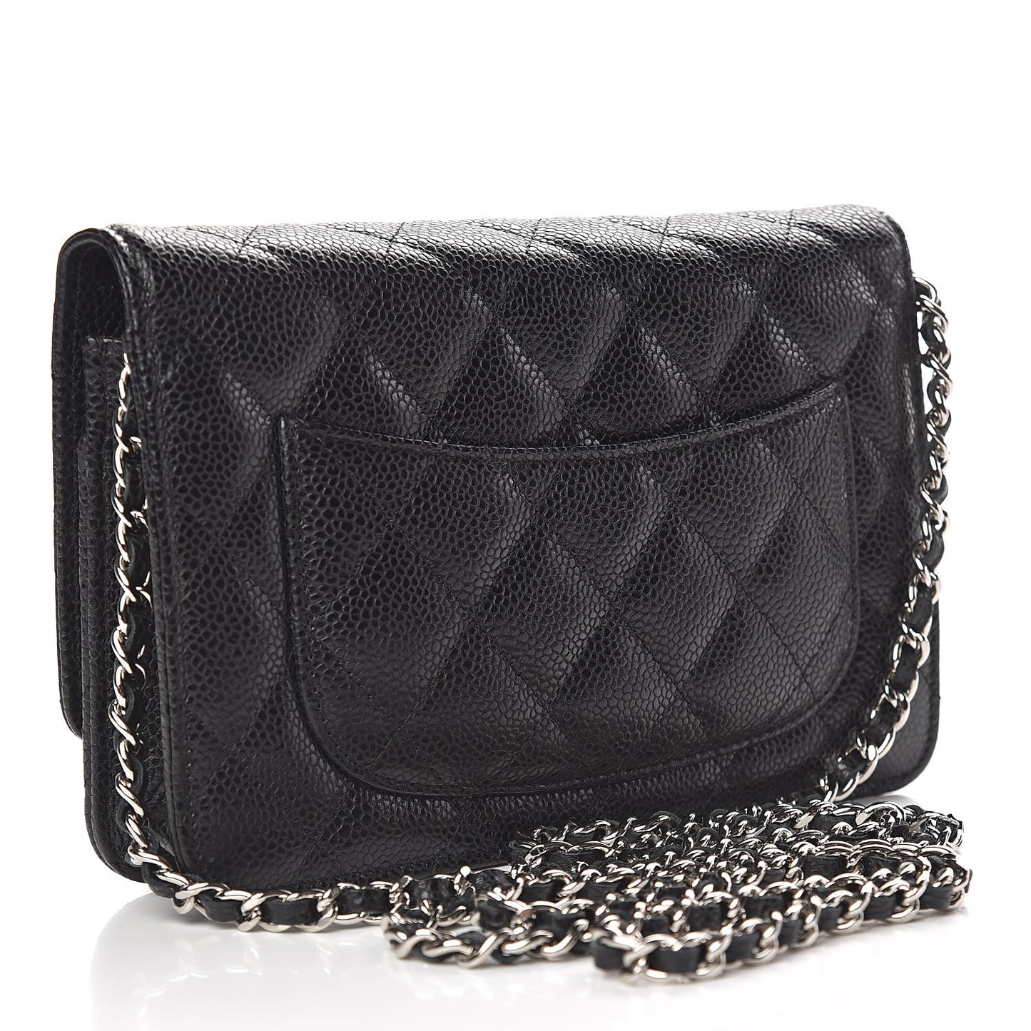 Caviar Quilted Wallet On Chain WOC Black