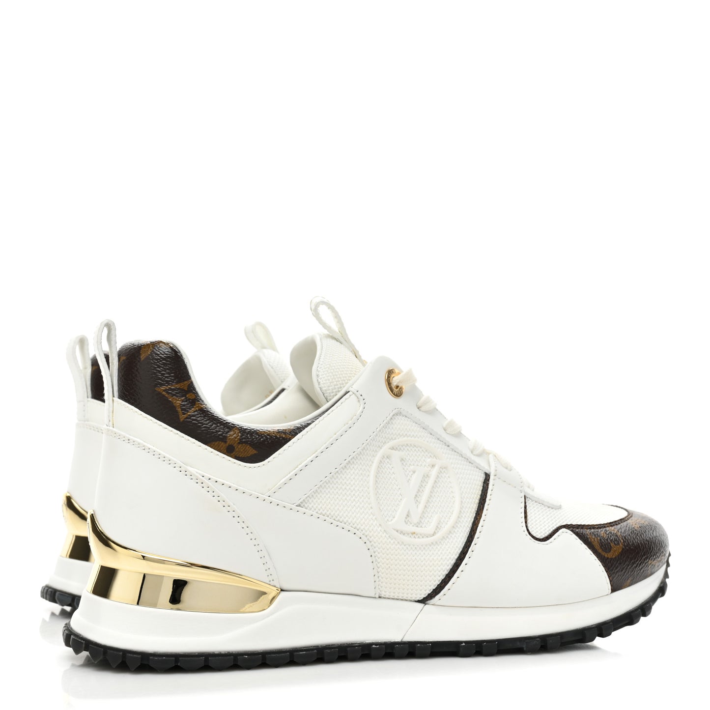 Calfskin Monogram Run Away Sneakers 38 White