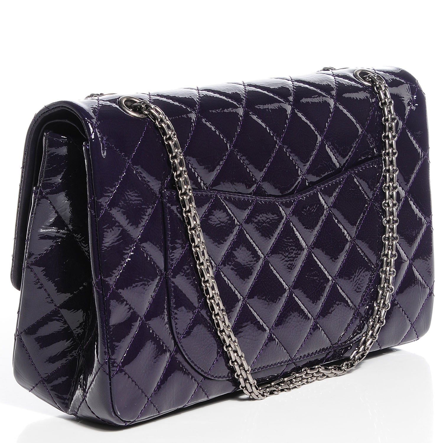 Chanel Distressed Patent 2.55 Reissue Flap 227 Prune 3 of 7