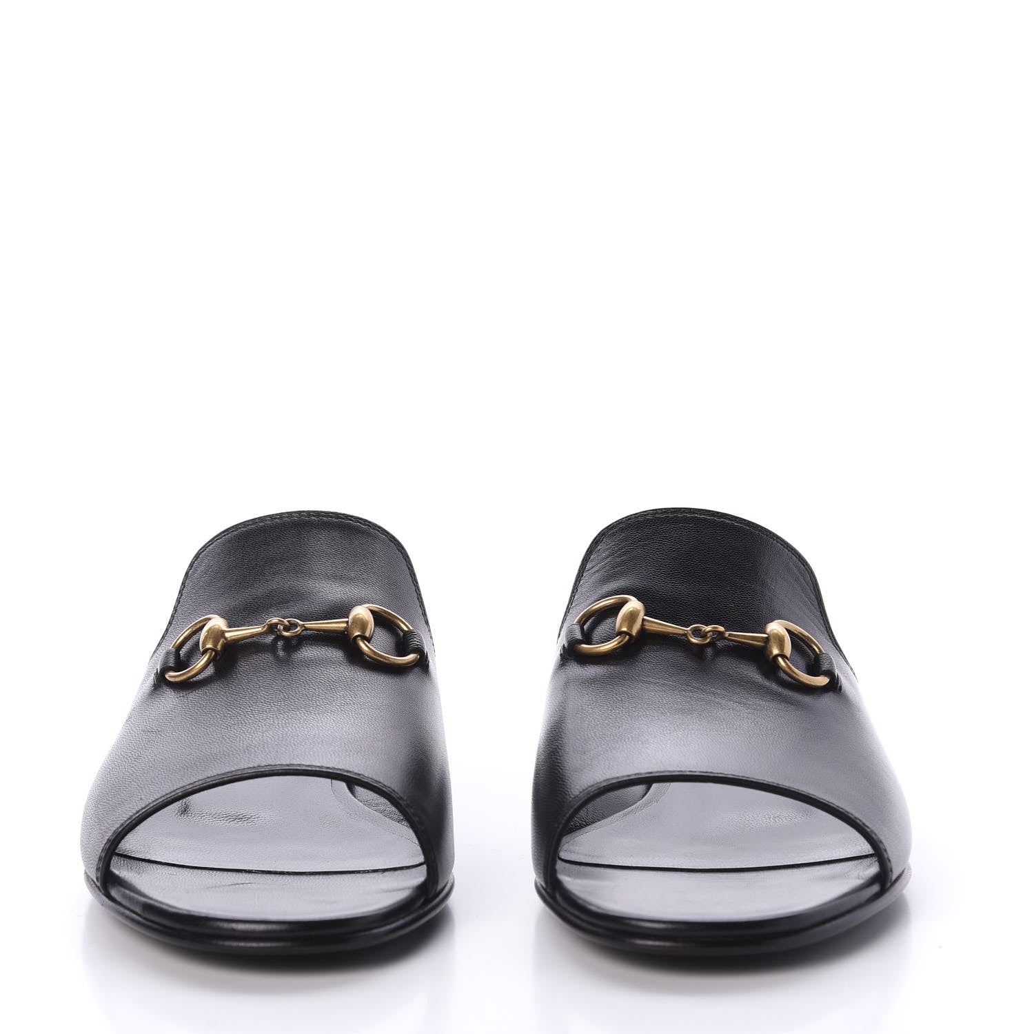Gucci Malaga Kid Horsebit Slide Sandals 35 Black 2 of 10