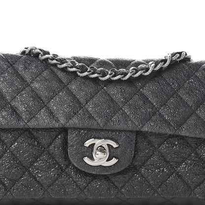 Chanel Crackled Calfskin Quilted East West Flap Black 9 of 10