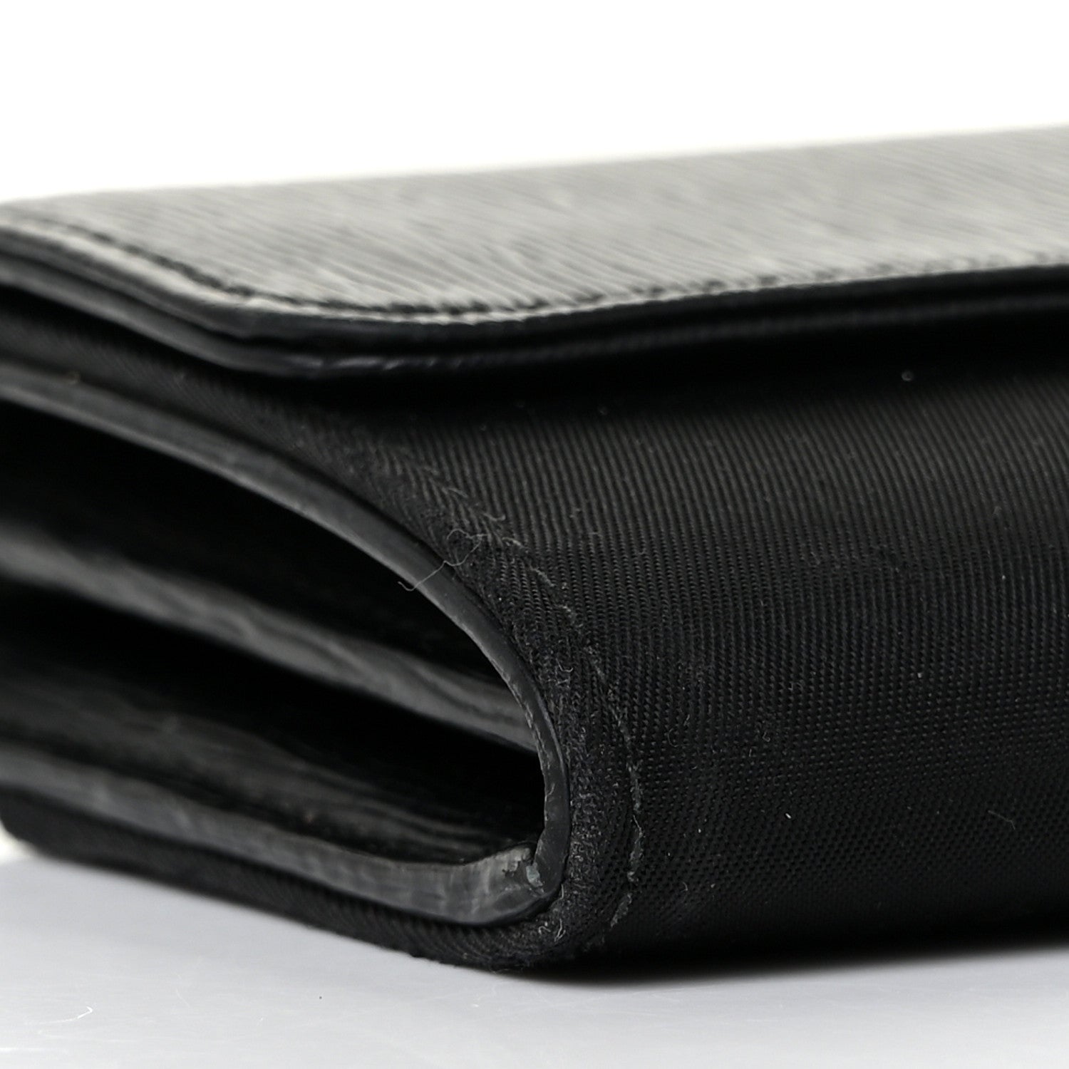 Prada Tessuto Nylon Vitello Move Triangle Logo Continental Flap Wallet Black 7 of 9