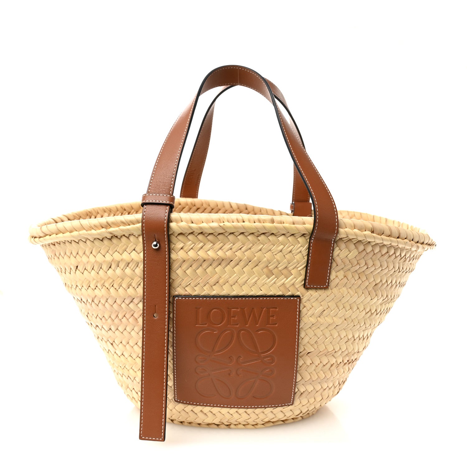 Loewe Raffia Small Basket Tote Bag Natural Tan 1 of 9