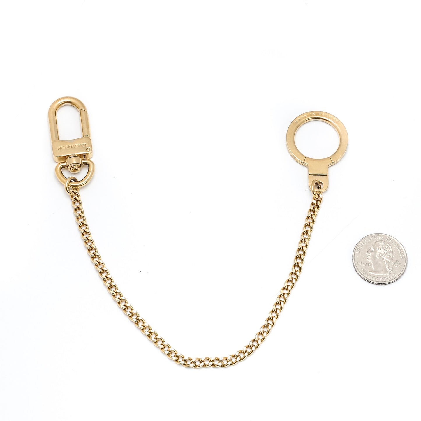 Metal Pochette Extender Key Ring Chain Gold