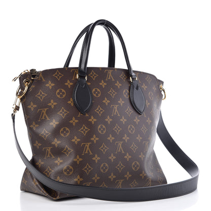Louis Vuitton Monogram Flower Zipped Tote MM Black 3 of 9