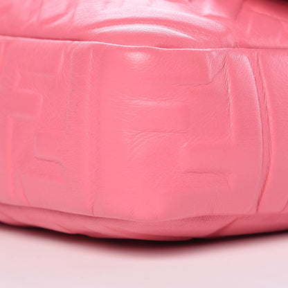 Fendi Nappa FF 1974 Embossed Large Baguette Rosa Fluo 9 of 11