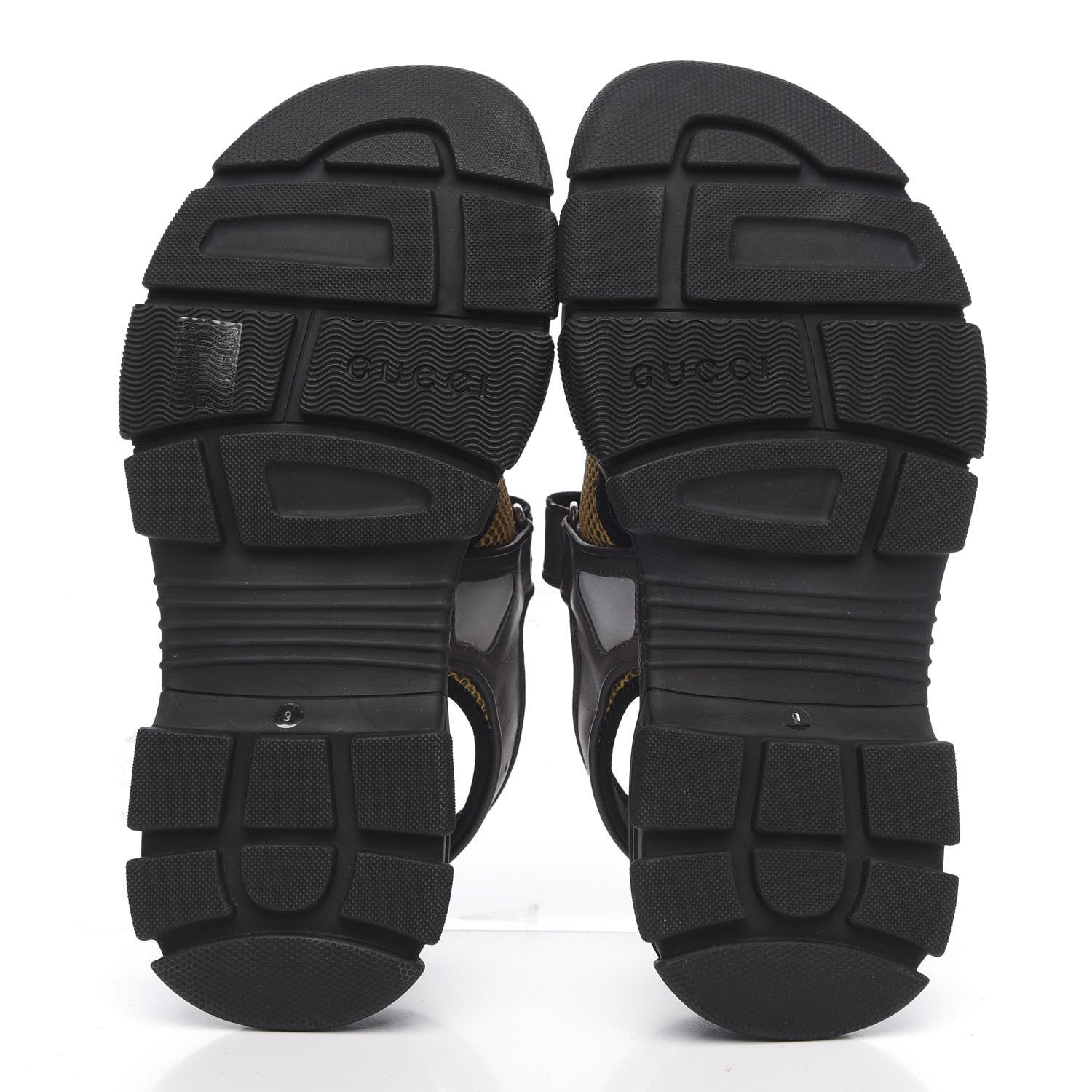 Gucci X SEGA Nappa Mesh Mens Aguru Sandals 9 Loess Black 5 of 10