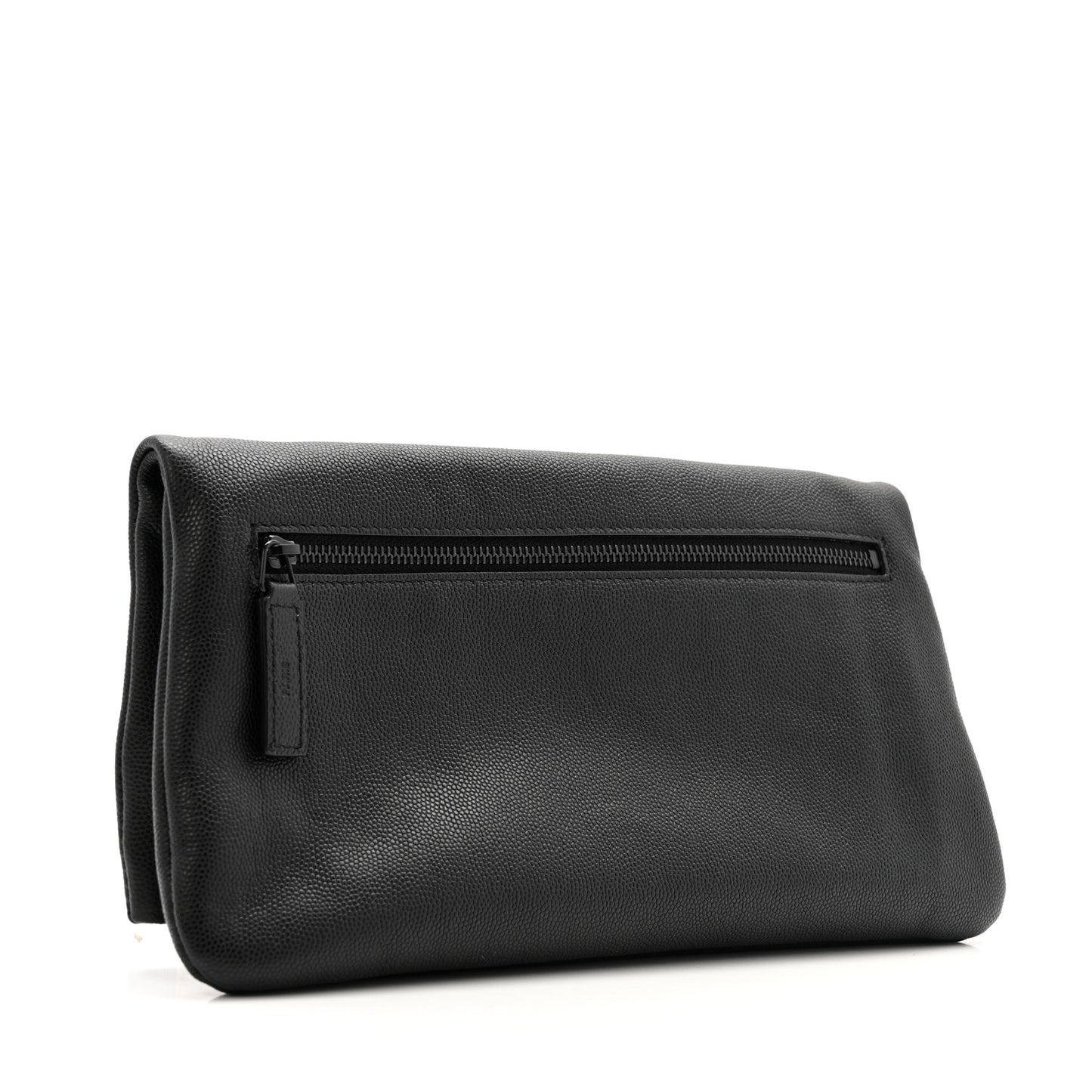 Grain De Poudre West Hollywood Monogram Fold Over Clutch Black