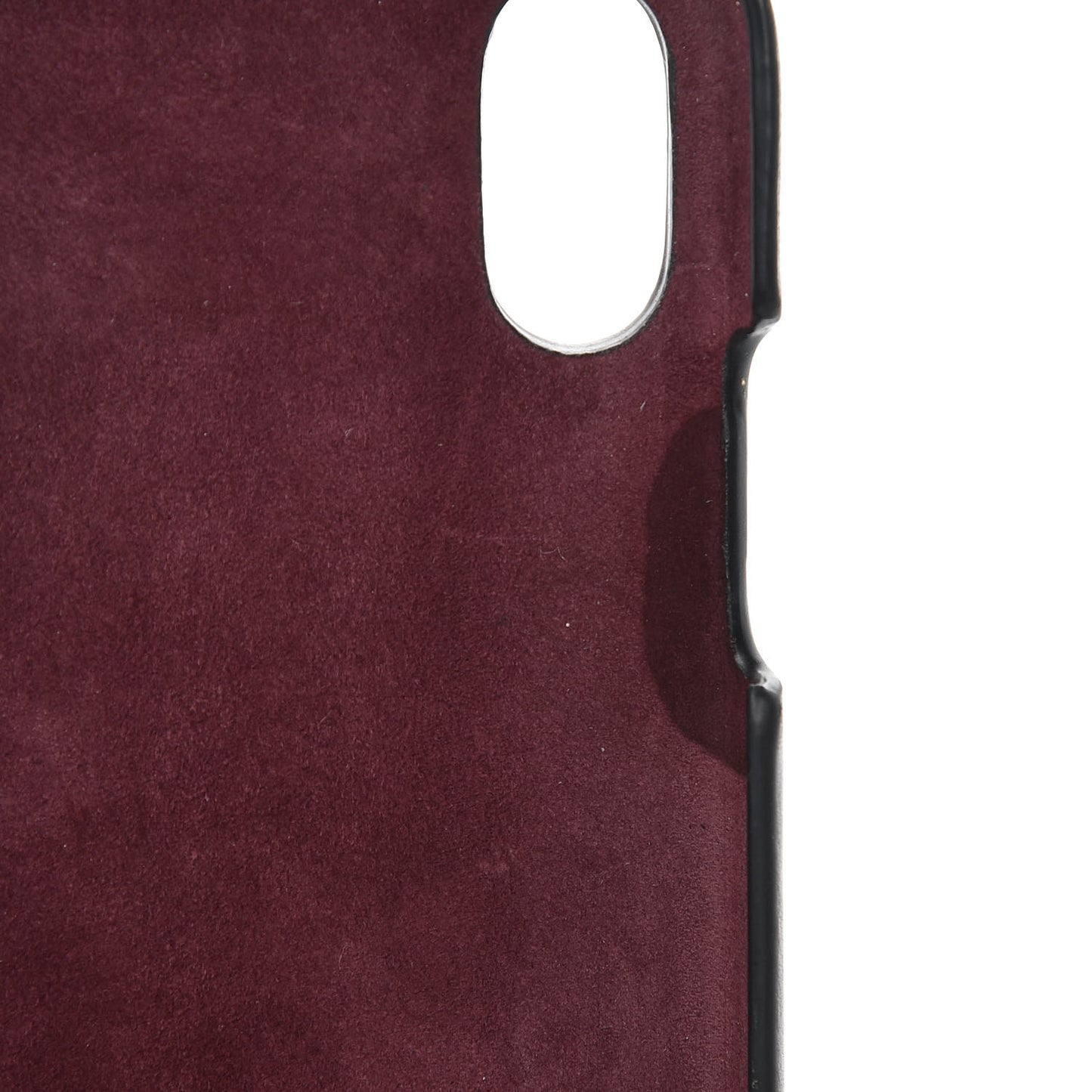 Oblique Calfskin Saddle iPhone X Case Bordeaux