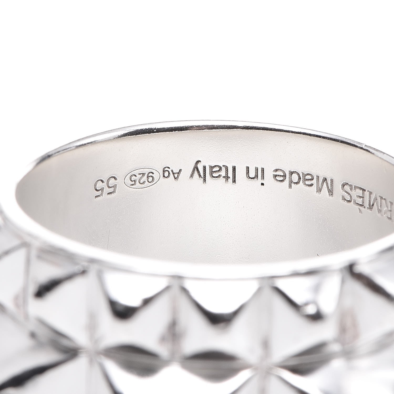 Hermes Sterling Silver Espionne Ring 55 7.25 12 of 14