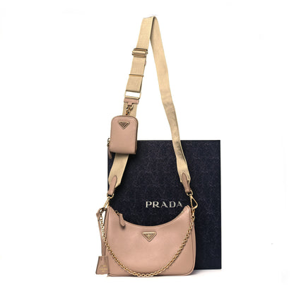 Prada Saffiano Re-Edition 2005 Shoulder Bag Cammeo Beige 12 of 12