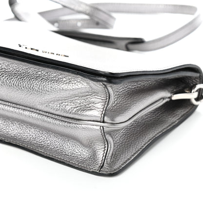 Prada Metallic Vitello Daino Flap Crossbody Cromo 8 of 8