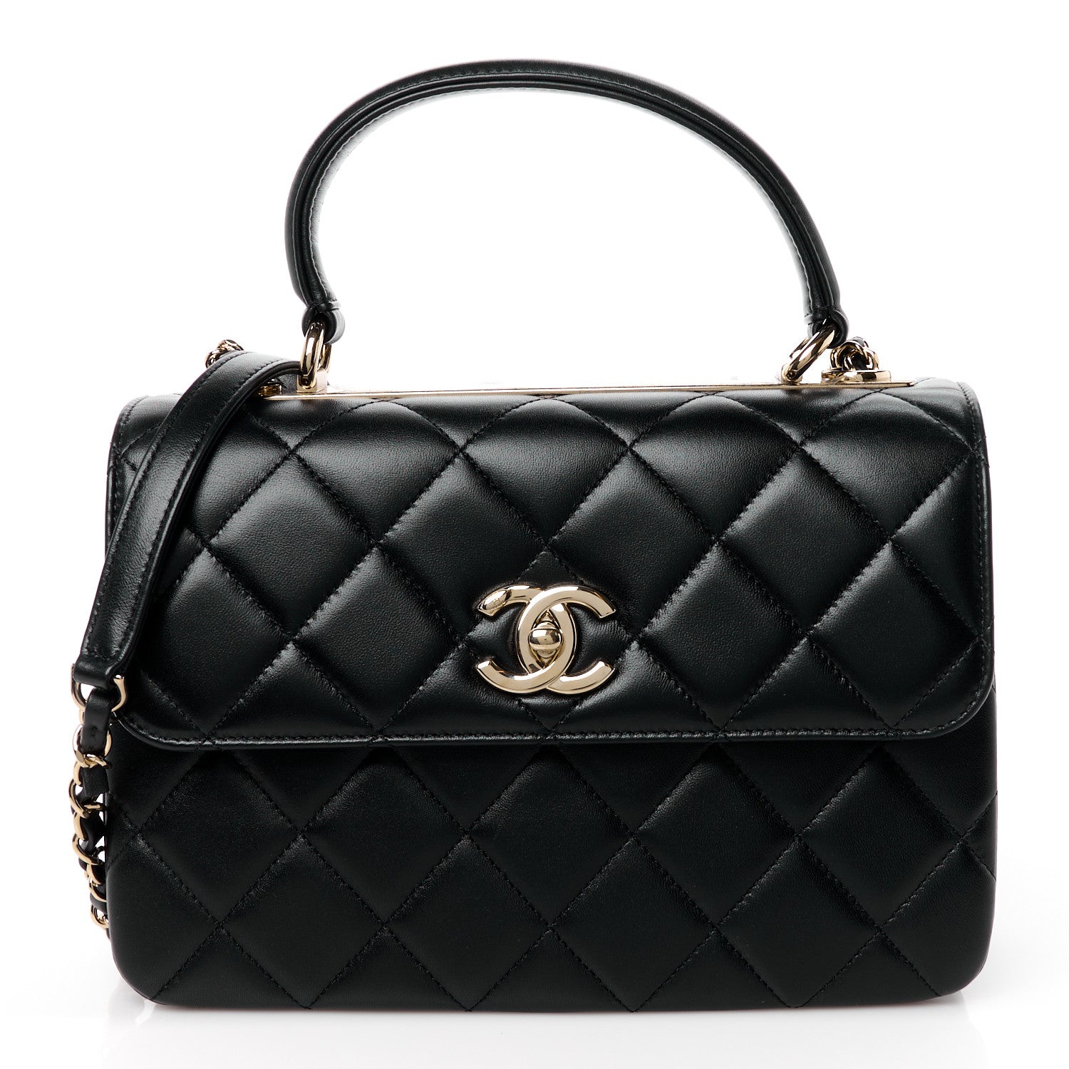 Chanel Lambskin Quilted Small Trendy CC Dual Handle Flap Bag Black 1 of 12