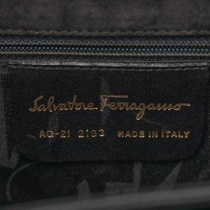 Salvatore Ferragamo Patent Small Iconic Top Handle Bag Black 6 of 12