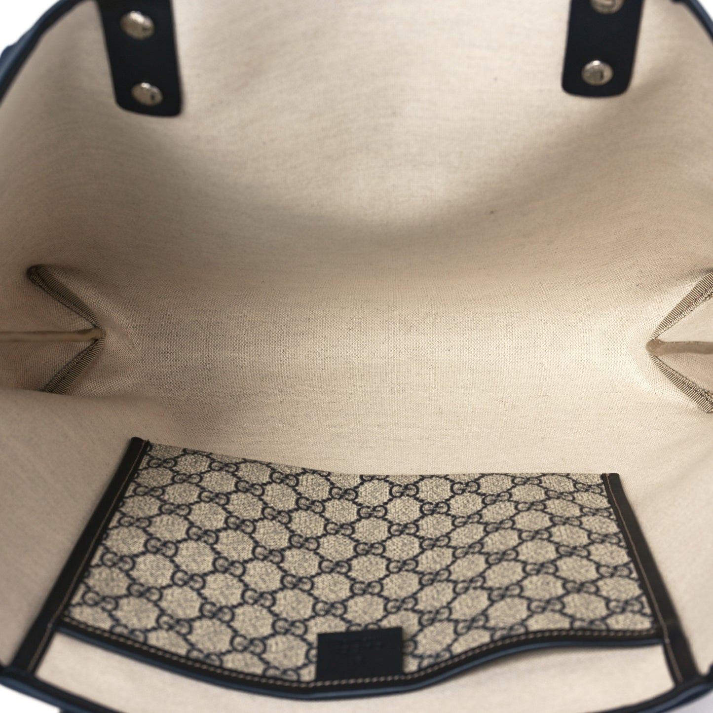 GG Plus Monogram Medium Signature Web Loop Tote Navy
