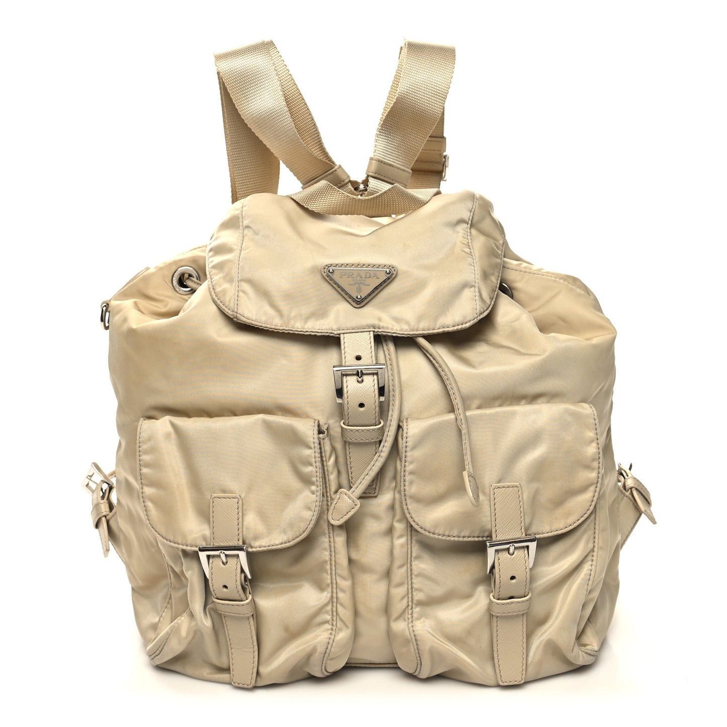 Nylon Saffiano Medium Backpack Deserto
