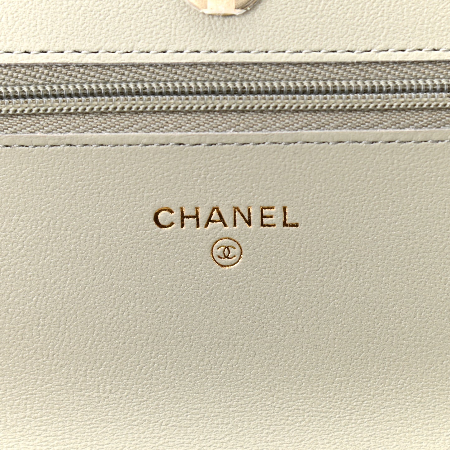 Lambskin Quilted Wallet On Chain WOC Grey