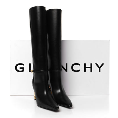Givenchy Grained Calfskin G Cube Knee High Boots 38 Black 9 of 9