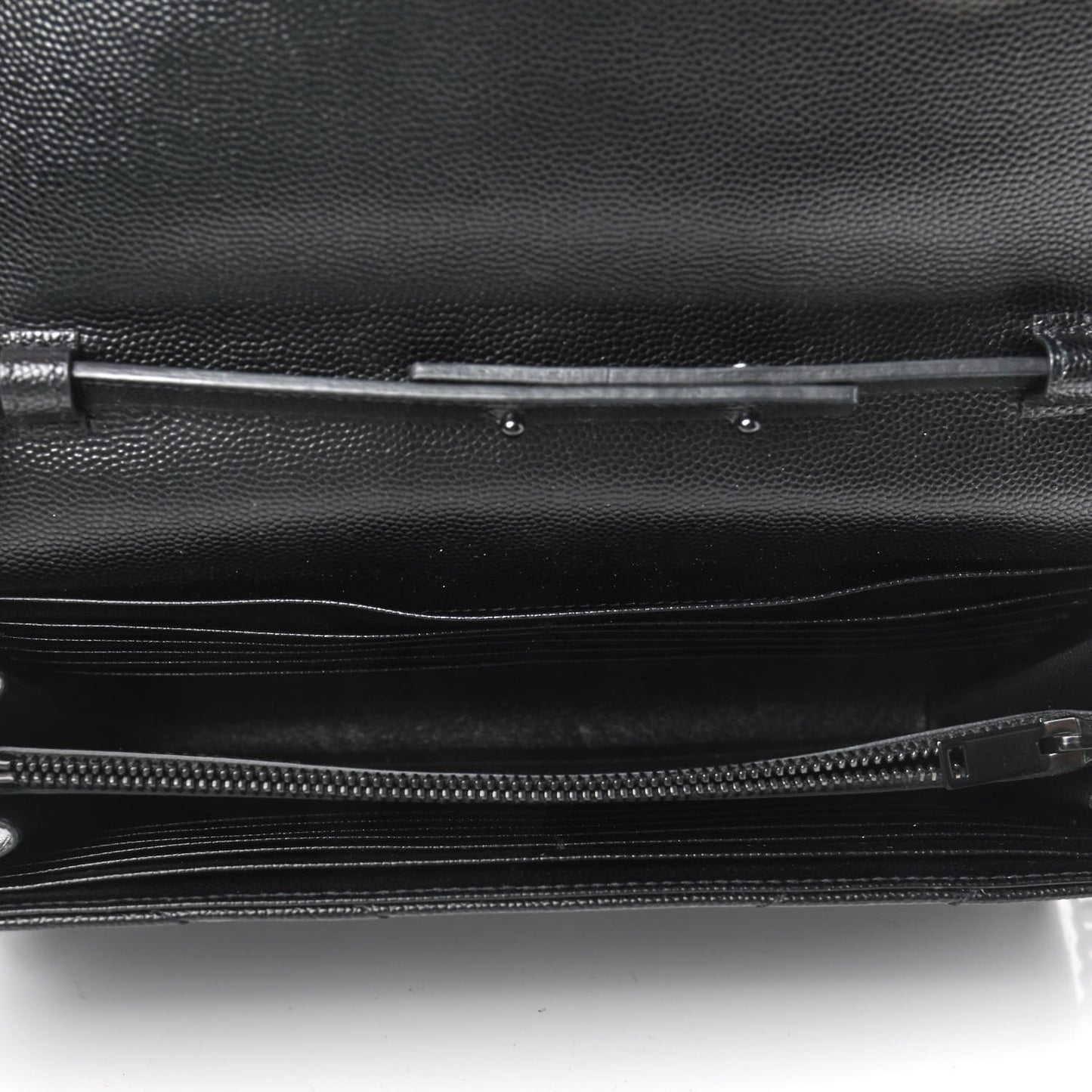 Grain De Poudre Matelasse Chevron Monogram Chain Wallet Black