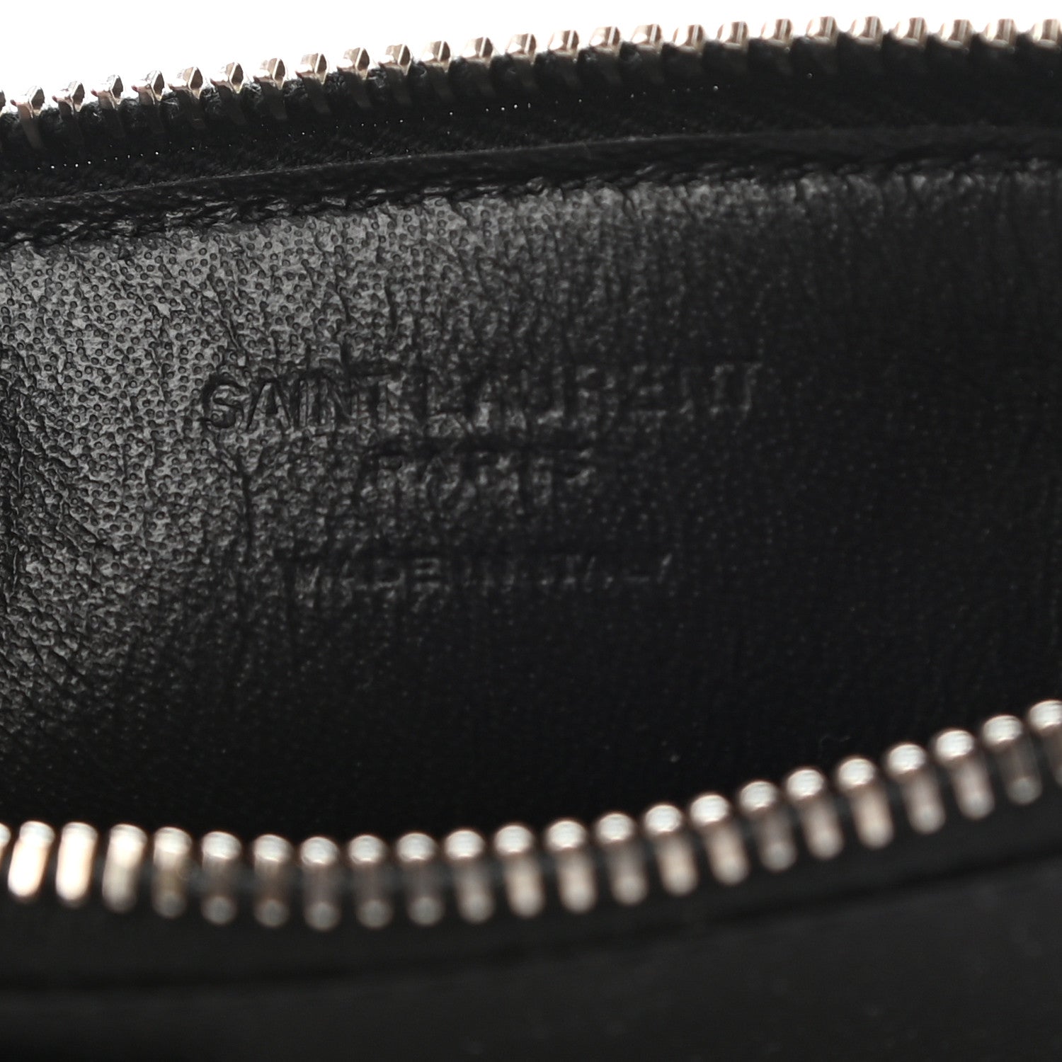 Saint Laurent Grained Calfskin Zip Pouch Card Holder Black 6 of 8