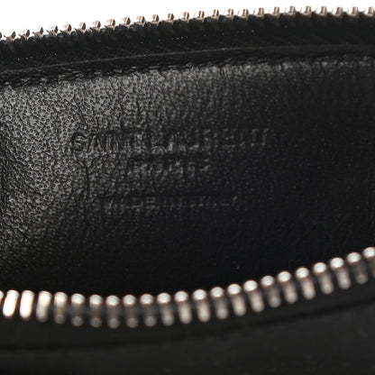 Saint Laurent Grained Calfskin Zip Pouch Card Holder Black 6 of 8