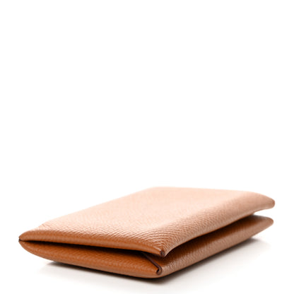 Hermes Epsom Calvi Card Case Gold 4 of 8