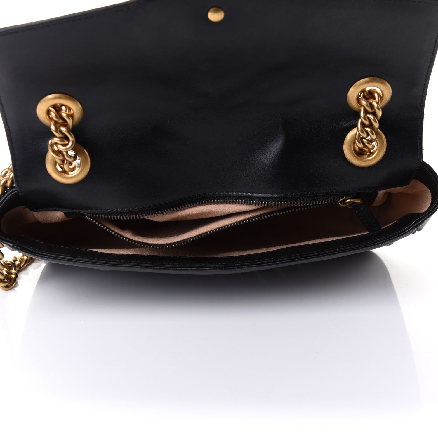 Gucci Calfskin Matelasse Small GG Marmont Shoulder Bag Black 5 of 12