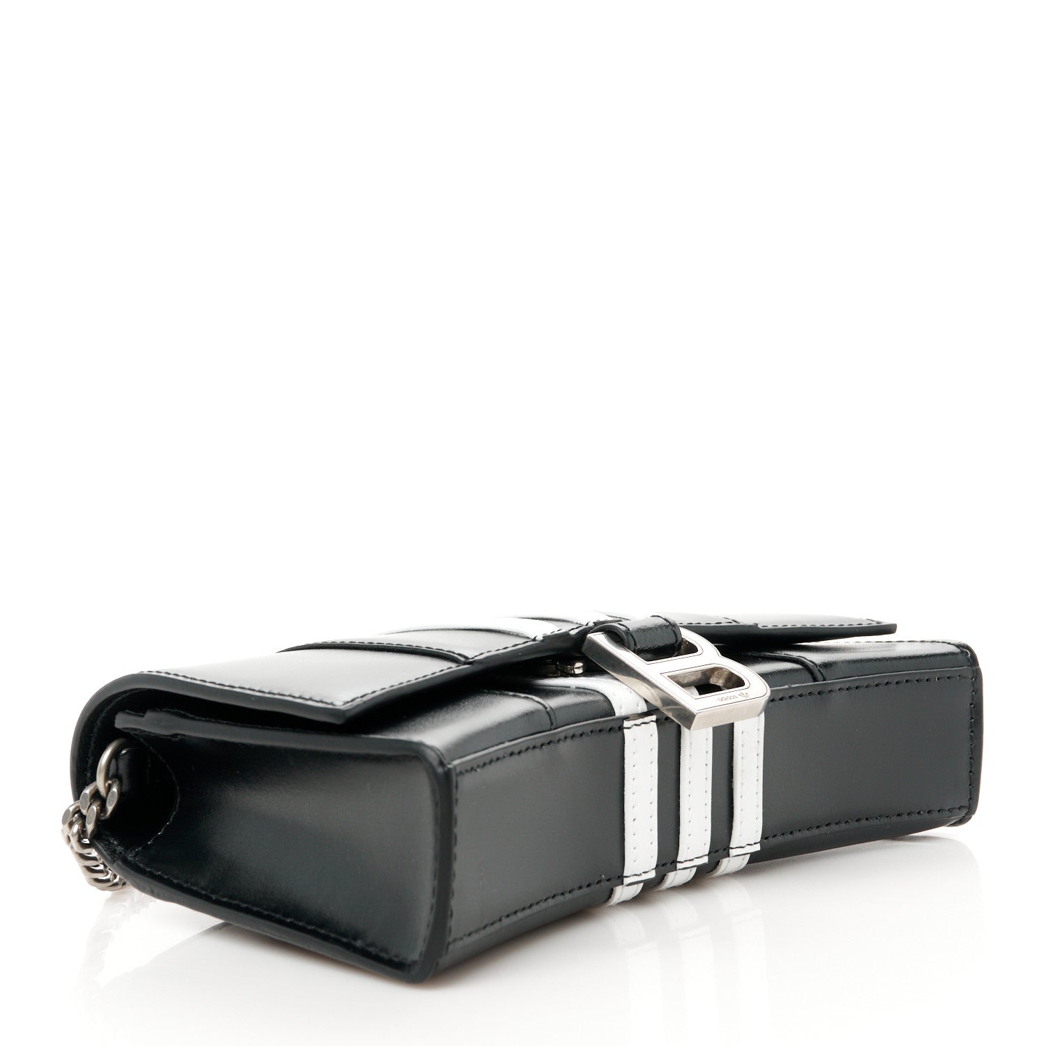 Balenciaga X ADIDAS Box Calfskin Hourglass Chain Bag Black 4 of 10