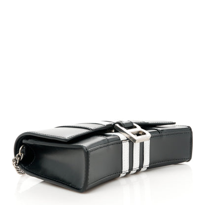 Balenciaga X ADIDAS Box Calfskin Hourglass Chain Bag Black 4 of 10
