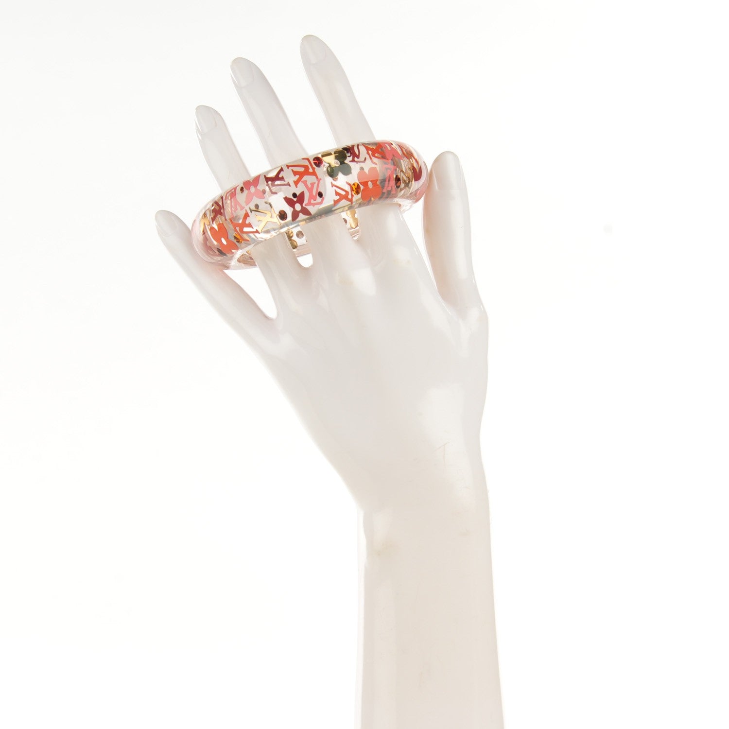Louis Vuitton Resin Swarovski Inclusion GM Bracelet S Tangerine 2 of 5