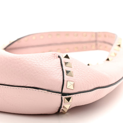 Valentino Garavani Pebbled Calfskin Small Rockstud Flip Lock Hobo Light Pink 9 of 9