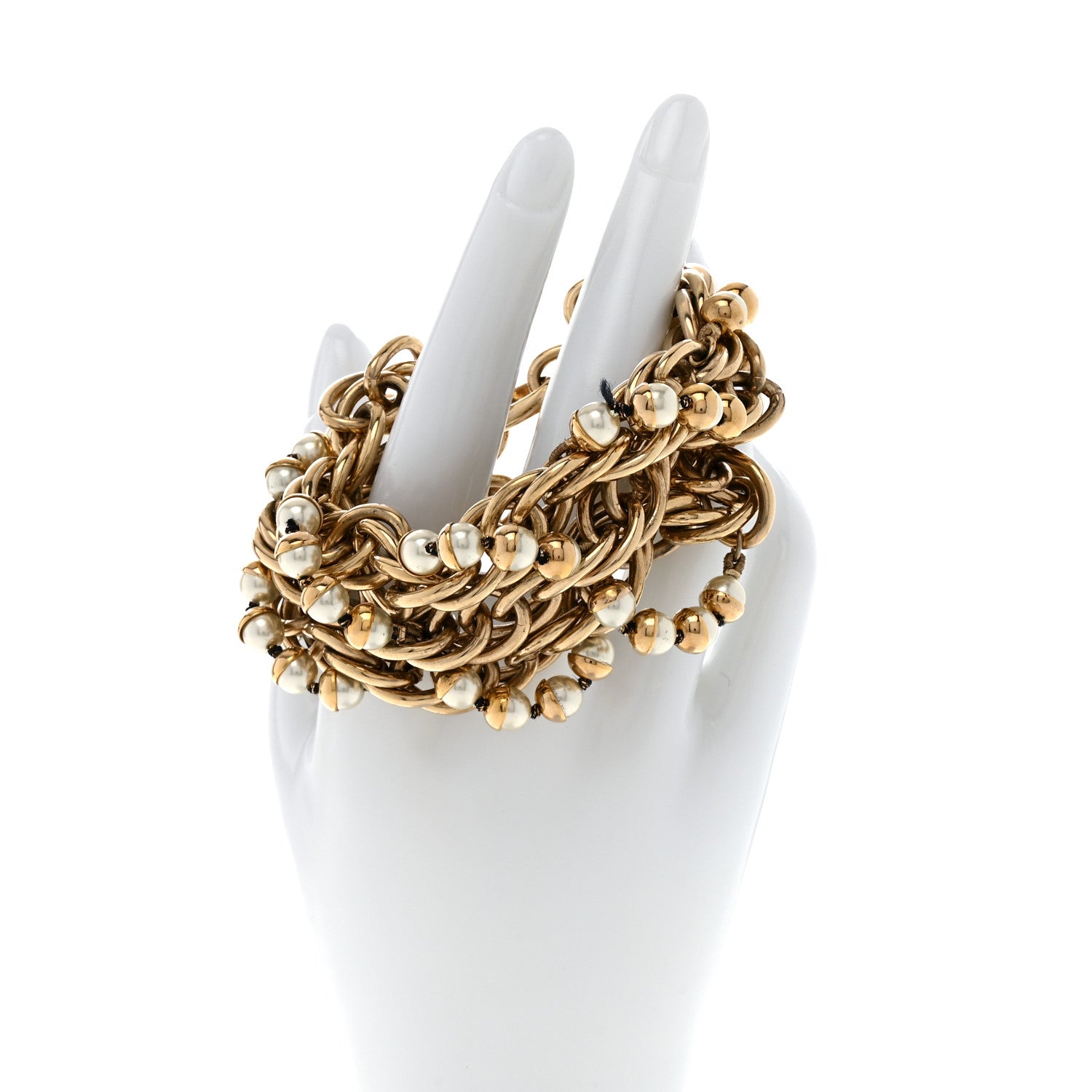 Christian Dior Metal Pearl Multi Strand Bracelet 2 of 7
