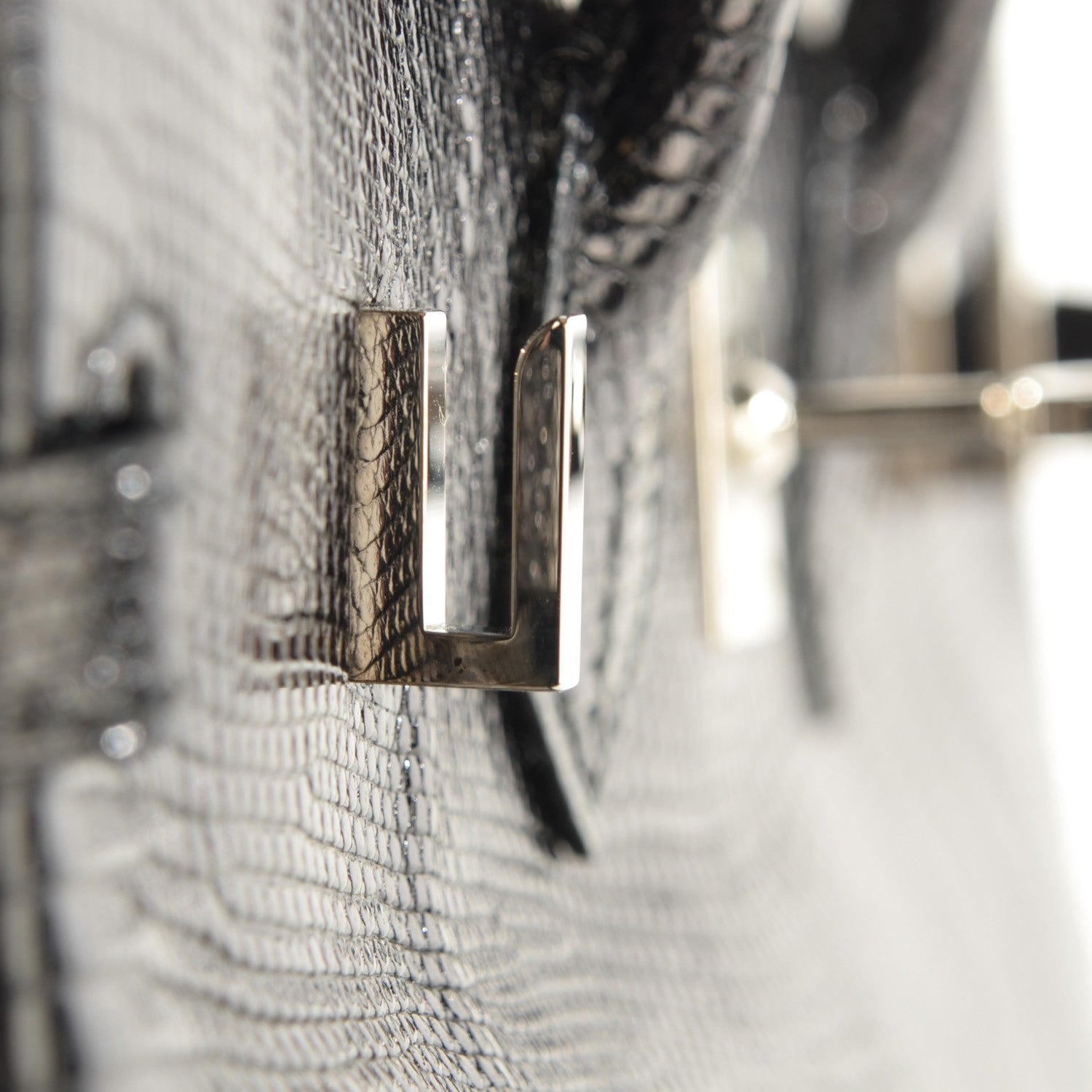 Hermes Shiny Lizard Birkin 25 Black 15 of 22