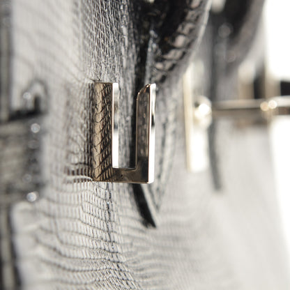 Hermes Shiny Lizard Birkin 25 Black 15 of 22