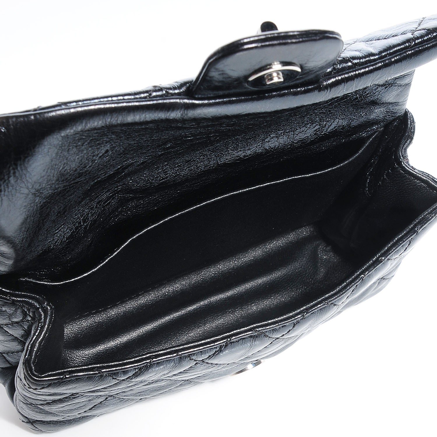 Chanel Glazed Calfskin 2.55 Reissue Flap Belt Bag Clutch Black 5 of 7