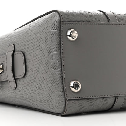 Gucci Calfskin GG Tennis Embossed Tote Bag Dusty Grey 9 of 12